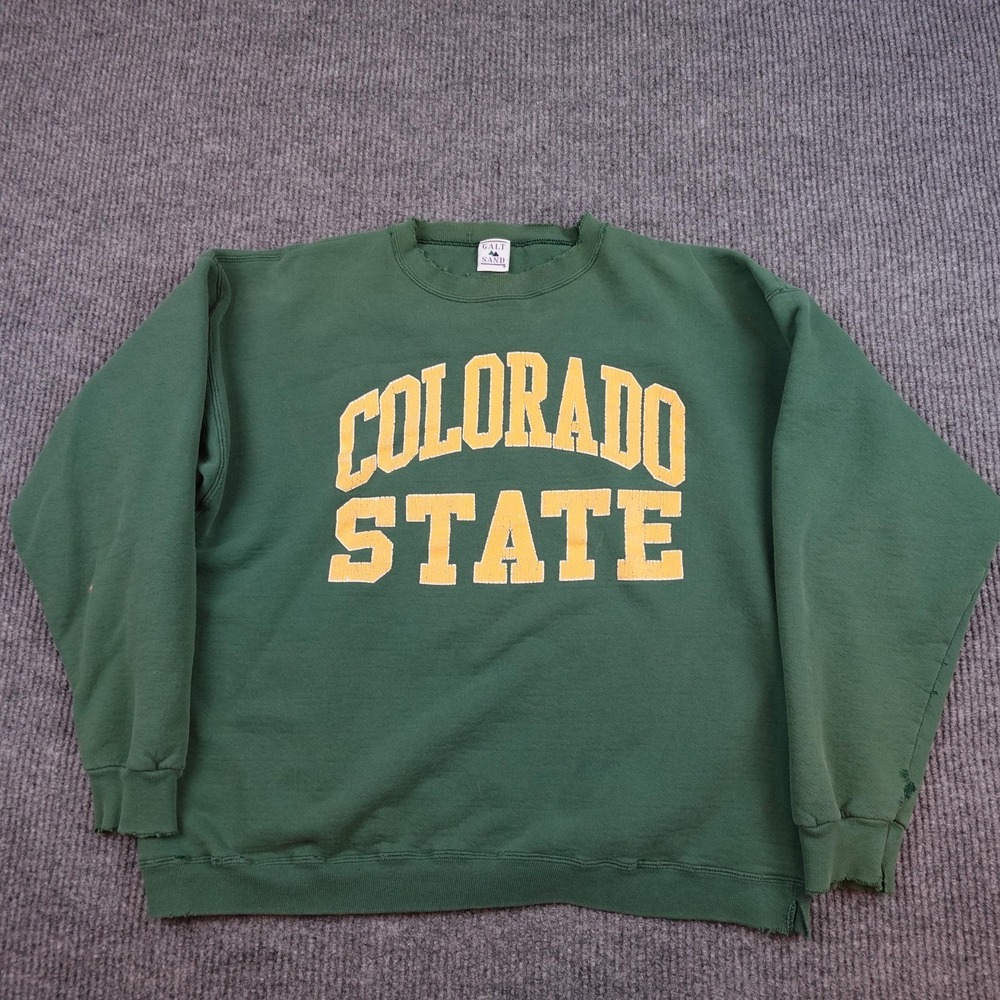 Vintage Colorado State Rams Sweatshirt Mens XL Green NCAA Galt Sand 90s